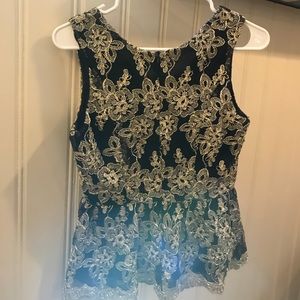 Black/Gold Dressy laced shirt